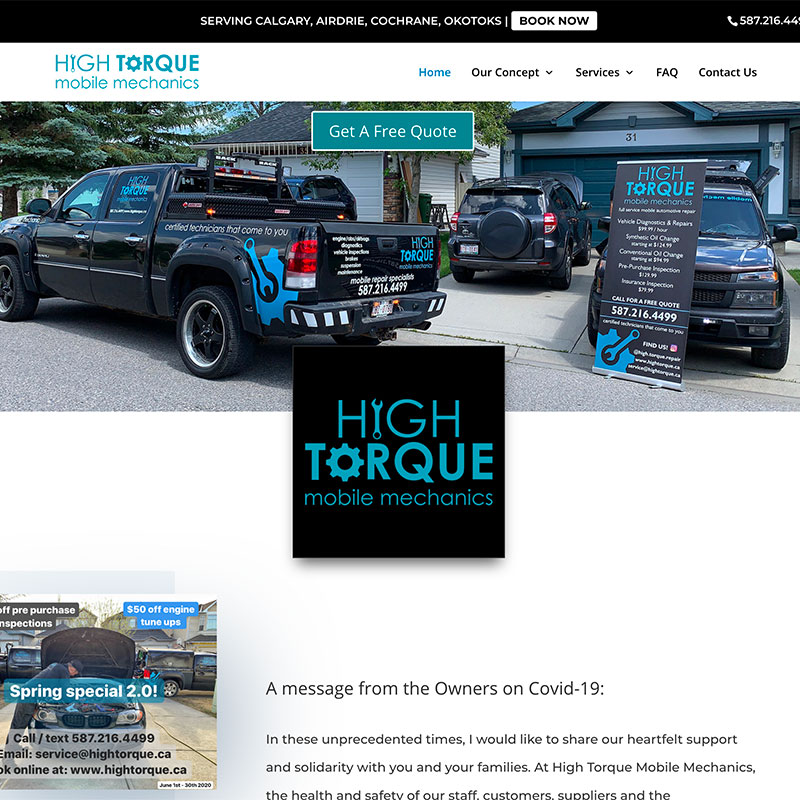 CPG Services | Web Design | High Torque Mobile Mechanics